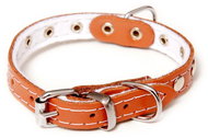 Bafpet Kožený zdobený obojek Stella podšitý filcem - Přírodní, 12mm × 30cm /21-27/ 01110 - Obojek pro psy