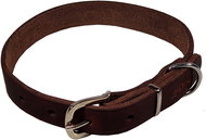Bafpet Obojek z mastné kůže Zubr, Hnědý, 12mm × 32cm /20-28/ 14100Z - Obojek pro psy