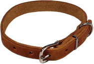 Bafpet Obojek z mastné kůže Zubr, Koňak, 12mm × 32cm /20-28/ 14100Z - Obojek pro psy
