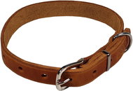 Bafpet Obojek z mastné kůže Zubr, Koňak, 25mm × 60cm /43-56/ 14106Z - Obojek pro psy