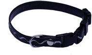 Bafpet Collar decorated with silver wool - Black, 12mm × 18-28cm, 03123V - Dog Collar