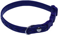 Bafpet Collar decorated with silver wool - Blue, 12mm × 20-35cm, 03124V - Dog Collar