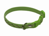 Bafpet Collar decorated with silver wool - Green, 12mm × 18-28cm, 03123V - Dog Collar