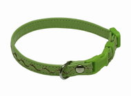 Bafpet Collar decorated with silver wool - Green, 12mm × 20-35cm, 03124V - Dog Collar