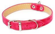 Bafpet Suede leather collar Sunny, smooth, Fuchsia, 12mm × 30cm /21-27/ 02101 - Dog Collar