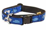 Bafpet Popruhový obojek ANDĚL&ĎÁBEL, Modrá, 30mm × 40-68cm, 18103AD - Dog Collar