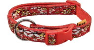 Bafpet Strap collar with flowers - Red, 15mm × 30-50cm, 18100F - Dog Collar