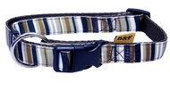 Bafpet Strap Collar with Stripes - Brown, 25mm × 40-66cm, 18102PS - Dog Collar