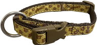 Bafpet Popruhový obojek "Tlapky-baf" - Hnědý, 15mm × 30-50cm, 18100TB - Dog Collar
