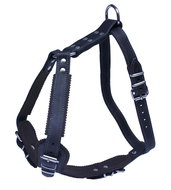 Bafpet Leather harness JAGO - Black, size 25mm × OK 60-80cm, OH 81-95cm, 07509A - Harness