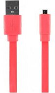 Bigben CABLEFLATMICP micro USB pink, 1m - Data Cable