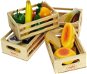 Set von Holzkisten von gesunden Lebensmitteln - Spielset