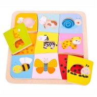 Inserting wooden puzzle - 9 animals - Puzzle