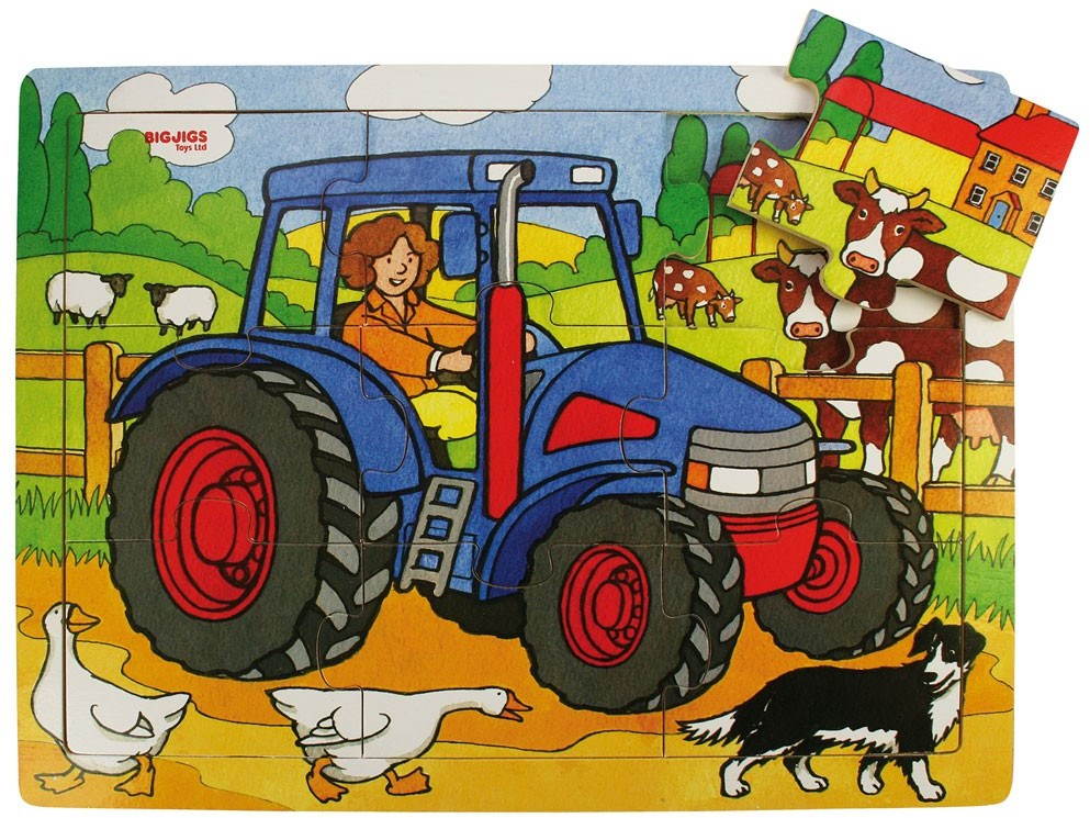 Bigjigs Fa puzzle - Traktor