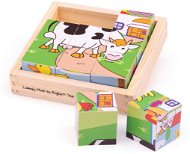 Bigjigs Wooden Cubes Puzzle - Animals - Picture Blocks