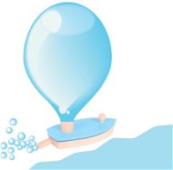 Drevená loďka na balónikový pohon - Hračka do vody