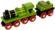 Drevené vláčikodráhy – Zelená lokomotíva s tendrom - Vláčik
