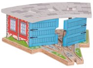 Bigjigs Triple Engine Shed with Doors - Rail Set Accessory