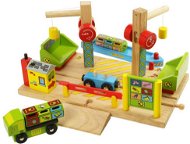  Wooden train sets - Boat dock with cranes  - Rail Set Accessory