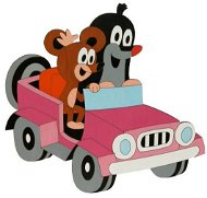  Wooden Decoration - Mole in the car  - Children's Bedroom Decoration