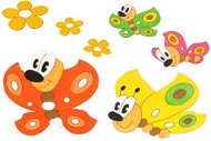 Drevená dekorácia – Zostavy dekorácii motýle a kytičky - Dekorácia do detskej izby