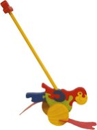 Drevená ťahacie hračka - Plácačka Papagáj - Hračka na ťahanie