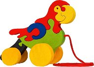 Drevená ťahacia hračka - Papagáj - Hračka na ťahanie