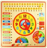 Drevený kalendár s hodinami - Didaktická hračka