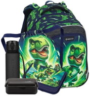 BAGMASTER Lumi 25 C dinosarus: batoh, penál, vak, láhev, svačinový box - School Set