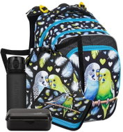 BAGMASTER Beta 25 A papoušek: batoh, penál, vak, láhev, svačinový box - School Set