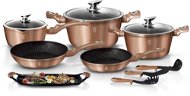 BerlingerHaus Rosegold Metallic Line Cookware Set, 14pcs - Cookware Set