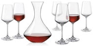 Crystalex Sandra Wine Set (Set 1 Decanter + 6 Glasses) - Carafe 