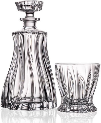 Aurum Crystal Whisky Set Plantica (1 Decanter + 2 Glasses) - Carafe  - Main image