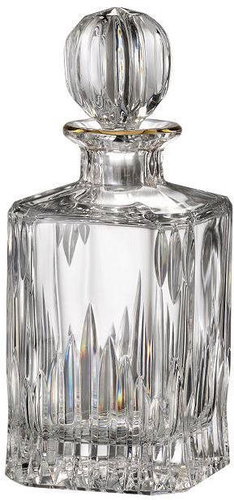 Bohemia Crystal Hand-cut whisky decanter Prisma Line Gold 800ml - Carafe  - Main image