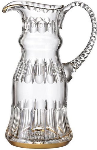 Bohemia Crystal Hand-cut Pitcher Daisy Line Gold 1200ml - Pitcher - Main image