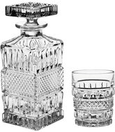 Crystal Bohemia Set for Whisky, Rum and Brandy Brittany (Decanter + 6 Glasses) - Carafe 