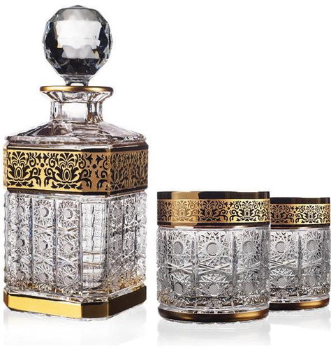 Bohemia Crystal Hand-cut Whisky Set Romantic Horizont (1 Decanter + 2 Glasses) - Carafe  - Main image