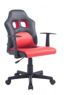 BHM GERMANY Fun, szintetikus bőr, fekete/piros - Gyerek íróasztal szék