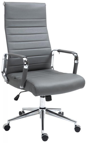 BHM Germany Columbus, genuine leather, grey - Office Chair - Main image