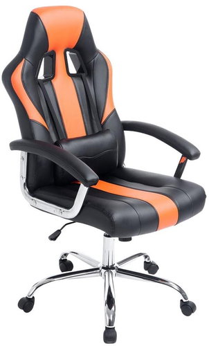 BHM GERMANY Olymp, Kunstleder, schwarz / orange - Bürostuhl - Hauptbild