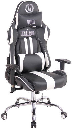 BHM GERMANY Limit XM s masážní funkcí, syntetická kůže, černá / bílá - Office Chair - Main image
