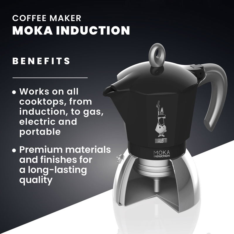 Bialetti NEW MOKA INDUCTION BLACK 4 CUPS
