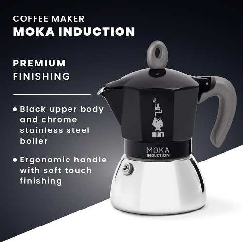 Bialetti NEW MOKA INDUCTION BLACK 2 CUPS - Moka Pot