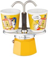 BIALETTI Set Mini Express "R" Lichtenstein + 2 Porcelain Cups - Moka Pot