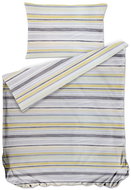 Bierbaum Satin sheets Stripe Yellow 140 × 200 / 70 × 90 cm - Bed Linen