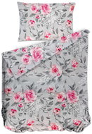 Bierbaum Satin bed linen Grey Roses 140 × 220 / 70 × 90 cm - Bed Linen