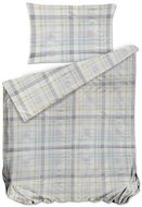 Bierbaum Satin sheets Check Beige 140 × 200 / 70 × 90 cm - Bed Linen