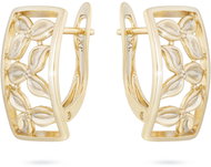 Biju Gold plated earrings 14K, oval decorated with flowers 1002610 - Earrings