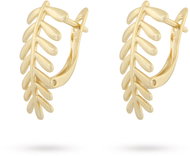 Biju Gold plated earrings 14K, shiny palm leaf 1002580 - Earrings