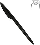 Bittner Plastic knife 18 cm black, reusable, 100 pcs - Dining Knife